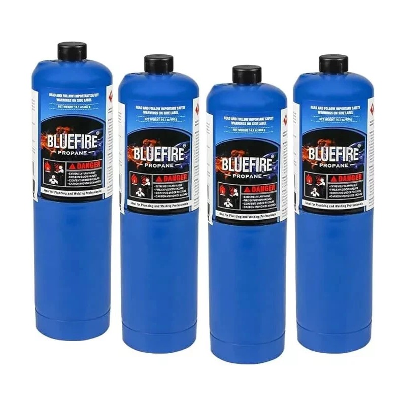 BLUEFIRE 2x Standard Propane Gas Fuel Cylinder / Canister,14 oz,