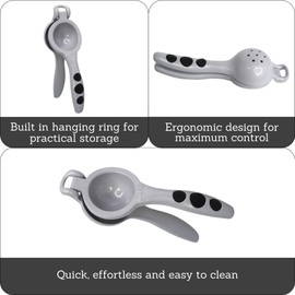 Imusa USA, Grey Lemon/Lime Squeezer, One Size, Silver (J100-00290)