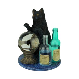 Veronese Design Witch's Apprentice by Lisa Parker Black Cat and Crystal Ball Statue