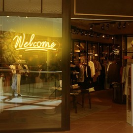 Welcome Neon Signs for Business Indoor Electric Light Up Bright Neon Light Sign for Wall Decor Creative LED Neon Business Light for Restaurant Salon Bar Coffee Shop Hotel Stores