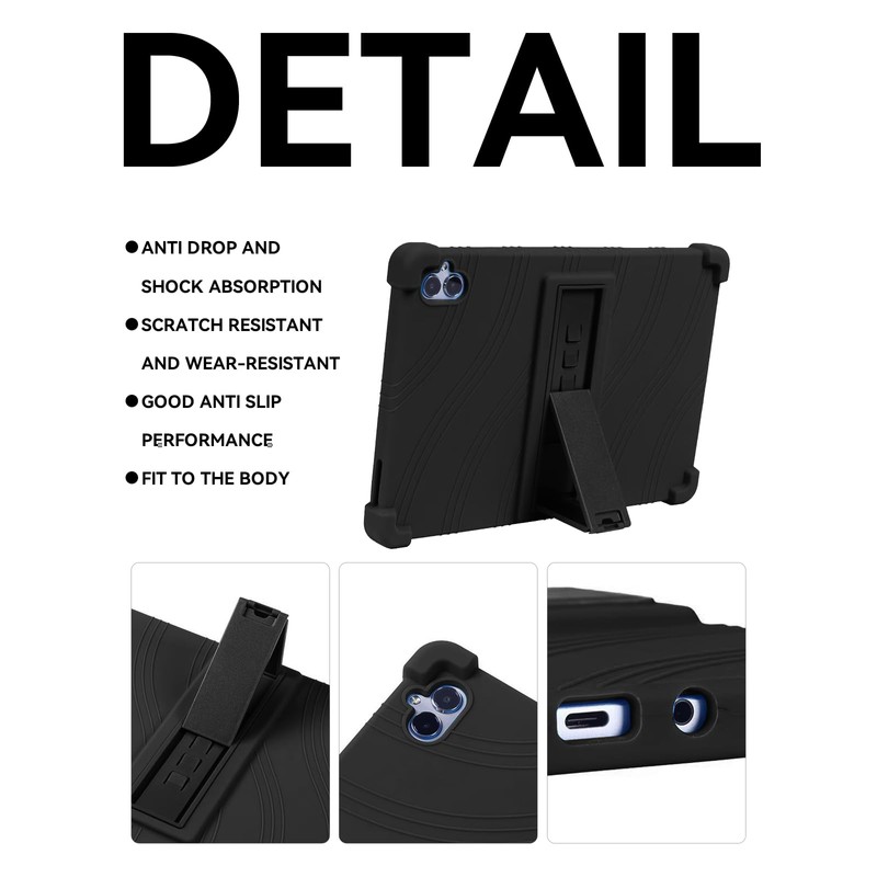 Shockproof Soft Silicone Tablet Case with Adjustable Stand for 2025
