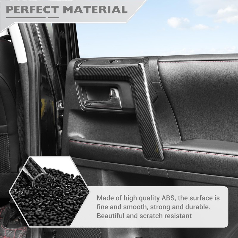 JeCar 4pcs for 4Runner Interior Door Handle Cover Trim Carbon