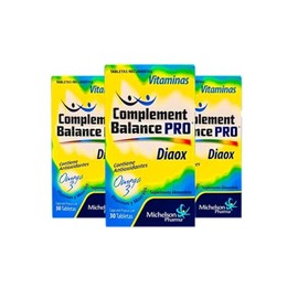 Complement Balance Pro DIAOX - Suplemento alimenticio, contiene magnesio y omega 3, adicionado con vitaminas y minerales. 3 PACK