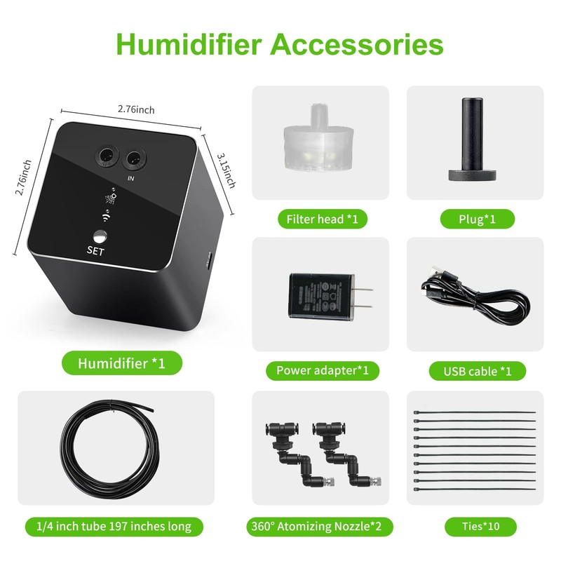 RUNWUSHENG Reptile mister, WiFi reptile humidifier withAPP control, automatic mister