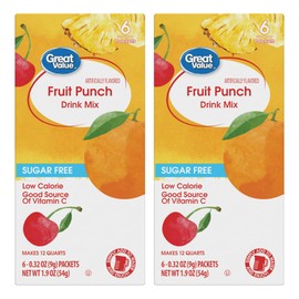 Drink Mix Bundle - 2 Pitcher Size Boxes with 6 Pitcher Packets Per Box - Low Calorie Flavorful Water Powder (2 Container Bundle, Fruit Punch)