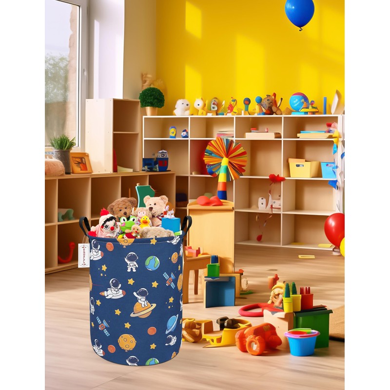 QUEENLALA Large Storage Basket,Laundry Hamper/Bathroom/Home Decor/Collapsible Round Storage Bin,Boys and