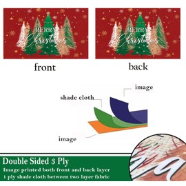 Merry Christmas Tree Flags 3x5 Outdoor Double Sided- Xmas Pine Flag 3 Ply Heavy Duty with 2 Brass Grommets for Holiday Outside Outdoor