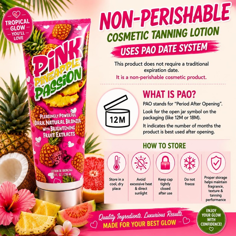 Fiesta Sun Pink Pineapple Passion Dark Natural Bronzer Tanning Lotion