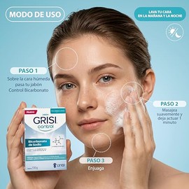 Grisi Control Jabón Facial Bicarbonato de Sodio para Piel Grasa y Mixta 100 g                                                                         