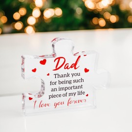 Gifts for Dad - Dad Gifts from Daughter Son, Dad Christmas Gifts, Birthday Gifts for Men, Presents for Dad 2.2 x 2.8 in, Thanksgiving Cute Gifts Ideas, Engraved Acrylic Block Puzzle