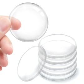 Door Stopper Wall Protector, 6 Pcs Door Stops 2" for Wall, Clear Rubber Door Bumper, Quiet Wall Protector for Door Handle. Door Knob Wall Protector Silencer.