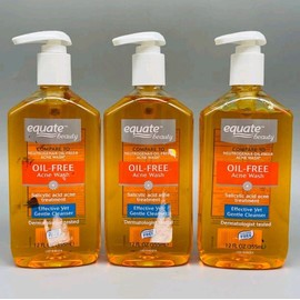 Equate Beauty Oil-Free Acne Face Wash Effective & Gentle Cleanser 12oz 3PK, 4/24
