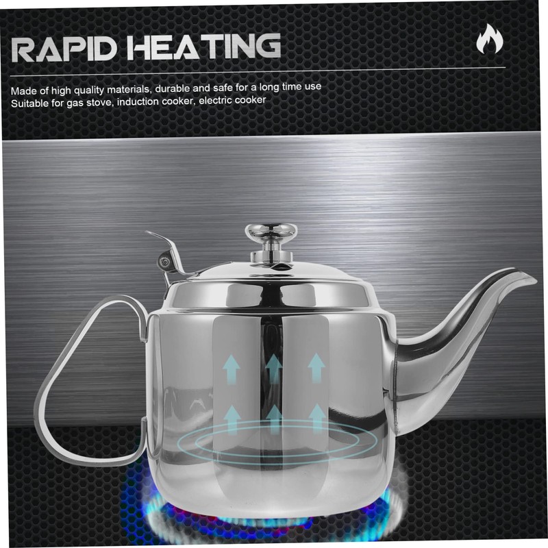 ABOOFAN 1pc Heat Resistant Stainless Steel Filter Teapot Practical Handheld