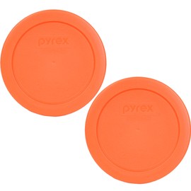 Pyrex 7200-PC 2 Cup Orange Food Storage Replacement Lid (2-Pack) - Made in USA