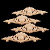 MUXSAM 4pcs Wood Carved Mouldings Onlay Applique Decal Long Unpainted