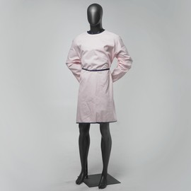 Pack of 1 | Reusable Isolation Industrial Gowns Longsleeve with Elastic Cuffs, Long XL Size, Pink | PPE Protective Isolation Gowns | 65% Polyester and 35% Cotton