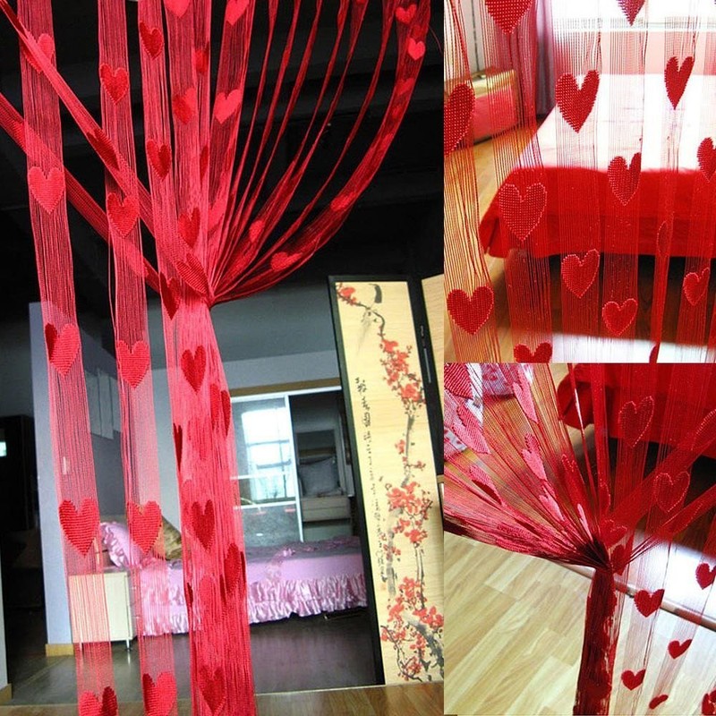 Crazy Sutra Polyester Blend Set of Love Heart Shape Curtain