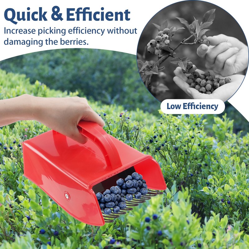Hanotic 2 Packs Berry Picker, Plastic Blueberry Picker Scoop with