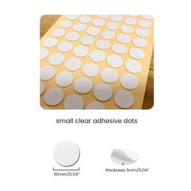 TOMIBAOLE 120 Pcs Clear Adhesive Dots,15mm/0.59" Sticky Double Sided Dots Glue,Transparent No Trace Small Stickers Removable Putty for Poster,Pictures,Party,Handmake,Crafts,Balloons (120, 15mm)