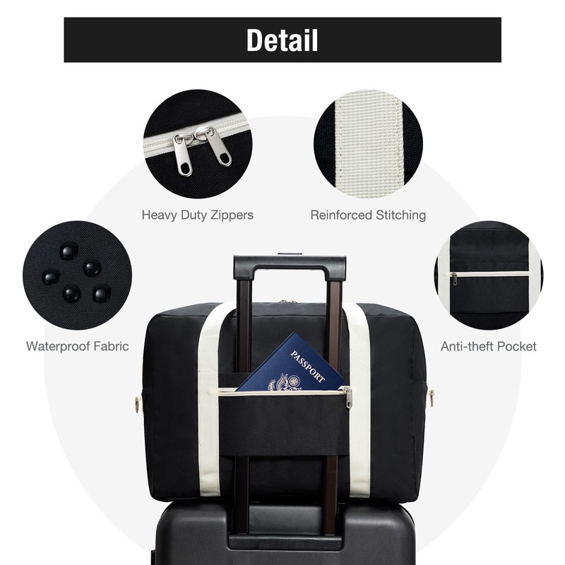 Xevera Foldable Travel Duffle Bag, for Airplane Personal Item, Carry