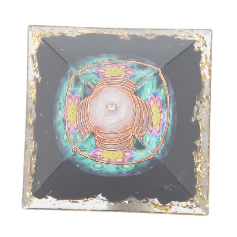Healing Crystal Pillar Pyramid 6CM Epoxy Positive Energy Generator Meditation
