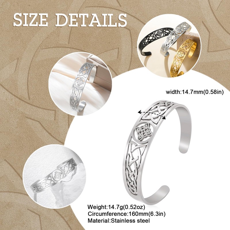 Dreamtimes Witch Knot Bracelet for Women Men Stainless Steel Adjustable