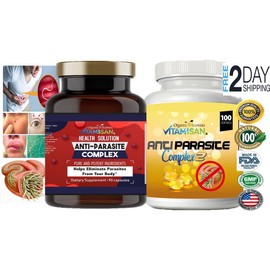 organic vitamins Anti parasite kit natural capsules  190 with garlic complex colon clean
