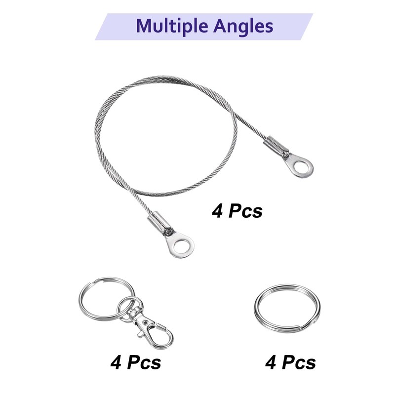 LUMLLSAJI Safety Cable Locks - 4 Pcs Security W Loop