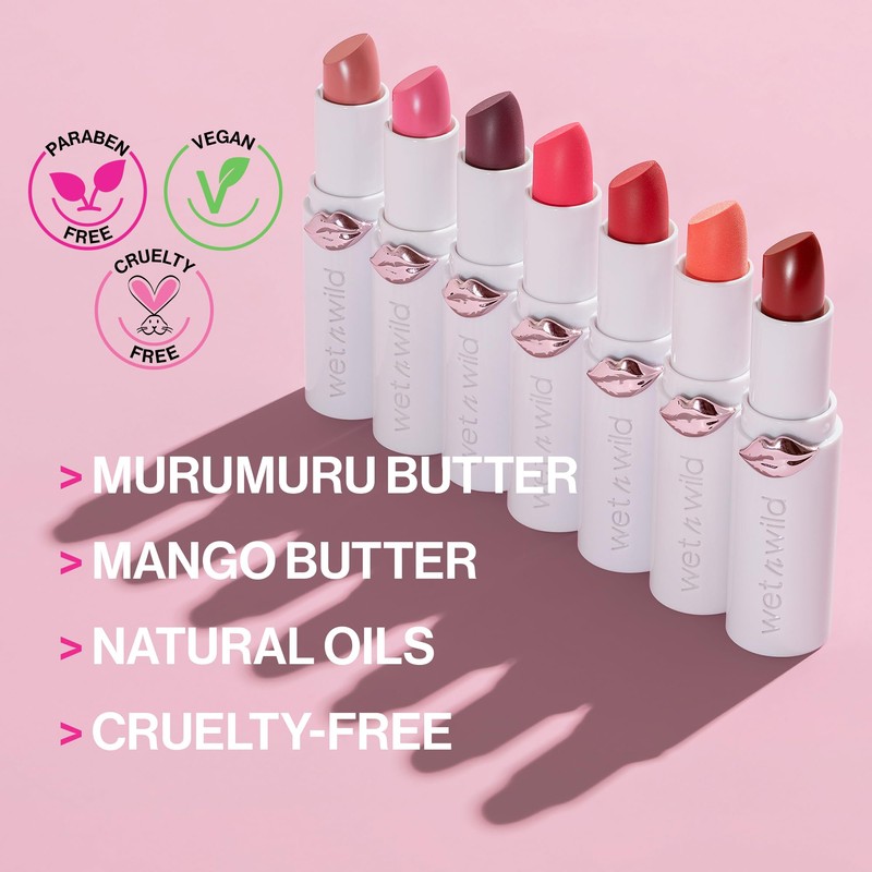 wet n wild Mega Last High-Shine Lipstick Lip Color, Infused