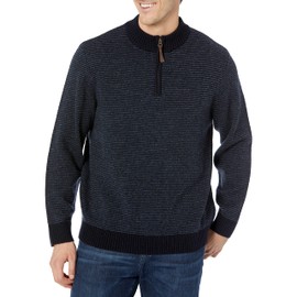 Pendleton Men's Shetland Wool Half Zip Sweater, Navy/Indigo, XX-Large