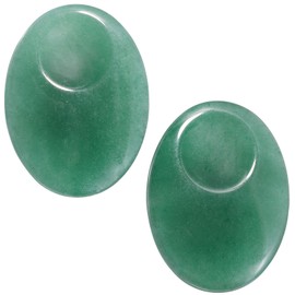 mookaitedecor Pack of 2 Green Aventurine Crystal Thumb Worry Stones Healing Crystals for Anxiety Stress Relief Good Luck Thumb Stones Gift, Polished Oval Worry Stone Palm Pocket Stones for Meditation