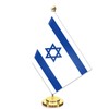 Israel Desk Small Flag Set,5×8 Inch Mini Israelis Desktop Banner,12"