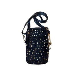Love EMVY Midnight Sparkle Stars Phone Bag Crossbody with adjustable strap (Black)
