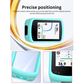 Case for Magene C506SE/C506 Wireless GPS Bike Computer, WUNIAK Soft Silicone Protective Portable Scratch Shock Resistant Shell with Cleaner Kit & Carabiner & Lanyard for Magene C506SE/C506，Green