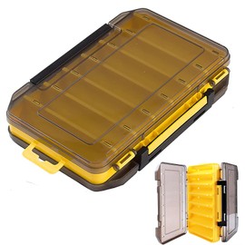 Köderbox Angeln, 19,8 x 13.5 x 3,6 cm Doppelseitige Angelbox Kunststoff Tackle Box mit Tragegriff Wasserdicht Fischköder Box für Aufbewahren Angelködern Angelbegeisterten