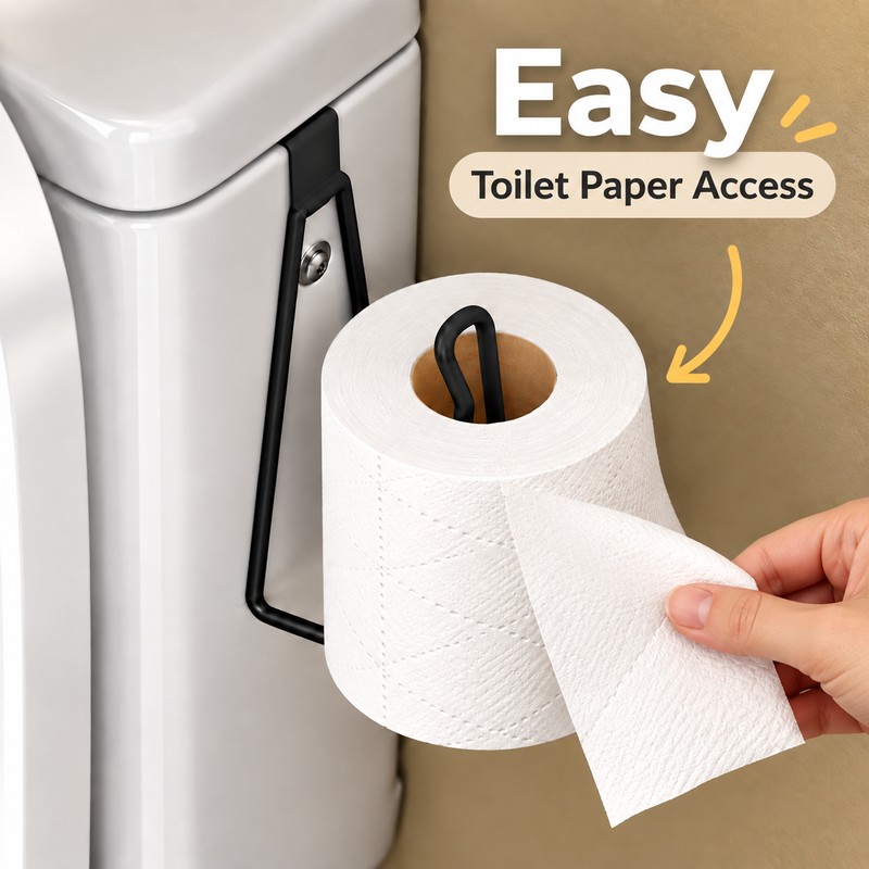 Metal Toilet Paper Holder for Bathroom – No-Drill Wall Mount