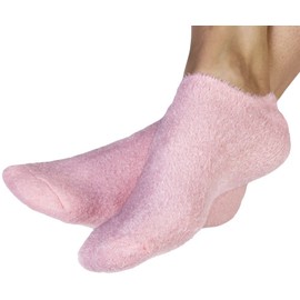 NatraCure Intense Moisturizing Gel Socks (155-RET) - Pink - One size - (For Anti-Aging and Relief from Eczema and Dry, Rough, and Cracked Feet)