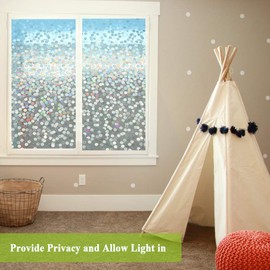 Mikomer Decorative Window Film,Small Dots Low Privacy Door Film,Static Cling No Glue Removable Anti UV Glass Film for Home and Office Decoration,17.5 inches by 78.7 inches