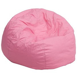 Flash Furniture Duncan Oversized Solid Light Pink Bean Bag Chair for Kids and Adults