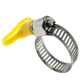 20pcs Stainless Steel Hose Clamp with Plastic Handle Key Adjustable Butterfly Hose Clamp for Water Drain Hose Garden Hose, Rubber Pipe Hos（13-22mm/0.5-0.86in）