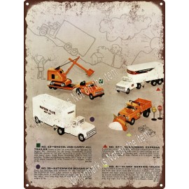 1958 Tonka Toy Moving Van Service Truck Thunderbird Shovel Metal Sign 9x12" A251