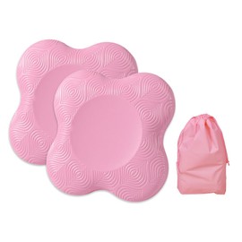Abiyou Yoga Knee Cushion, Set of 2, Non-Slip Yoga Knee Pad, Non-Slip Knee Pad Mat, Yoga Knee Pad, Yoga Accessories, Knee Pad Mat Set, Sending Drawstring Storage Bag, for Pilates (Pink)