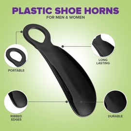 MARS WELLNESS 5.5” Plastic Shoe Horns for Men & Women (Pack of 6) – Small & Portable Lazy Shoe Helper – Travel Size Shoe Horn to Put on or Remove Shoes – Multicolor Adults & Kids Shoe Horn