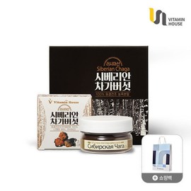 Vitamin House Chuseok Gift Set: Siberian Chaga Mushrooms (4 Packets) + 1 Shopping Bag / 비타민하우스 추석선물 시베리안 차가버섯(4통) 선물세트+쇼핑백 1개
