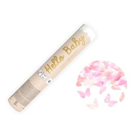 4 x Konfetti Streamer Cannon Bomb Confetti Cannon Gender Reveal Car Decoration (Girl Butterflies, 20 cm)