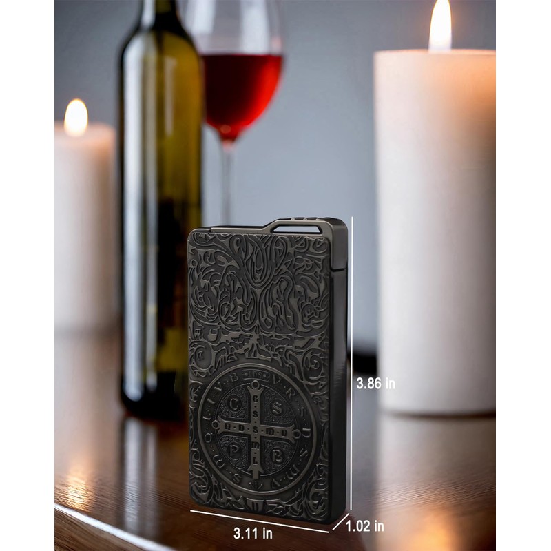 St. Benedict Metal Lighter, Refillable Torch Butane Windproof Lighter with