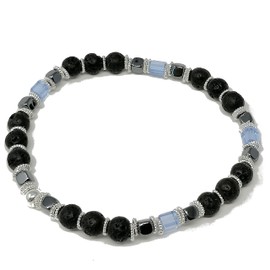 Sospiri Venezia - Bracelet with semi-precious stone beads 20 cm for medium wrist - Jewellery made in Italy certified, Stone