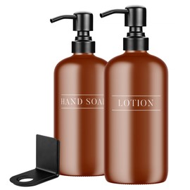 Diversified Hospitality Solutions Amber Plastic Bottle | Refillable Wall Mount Liquid Soap Dispenser | 16 oz Hand Soap and Lotion for Every Bathroom | 2 Bottles