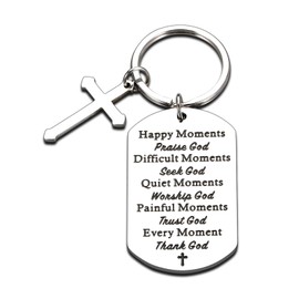 First Communion Baptism Gifts for Teenage Boys Girls Religious Christian Keychain Catholic Confirmation Gifts for Women Men Friends Scripture Bible Verse Accessories Graduation Gift for Him Her