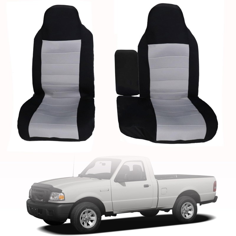Priprilod 2Pcs Front Black & Gray Cloth 60/40 High Back
